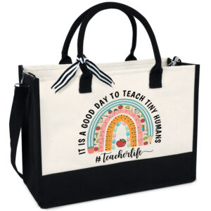 Teacher Appreciation Gifts - 13oz Tote Bag - Teacher Life –  Canvas Tote Bag With Zipper