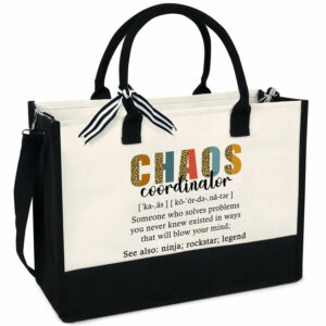 Chaos Coordinator - 13oz Tote Bag - Gifts For Women –  Canvas Tote Bag With Zipper